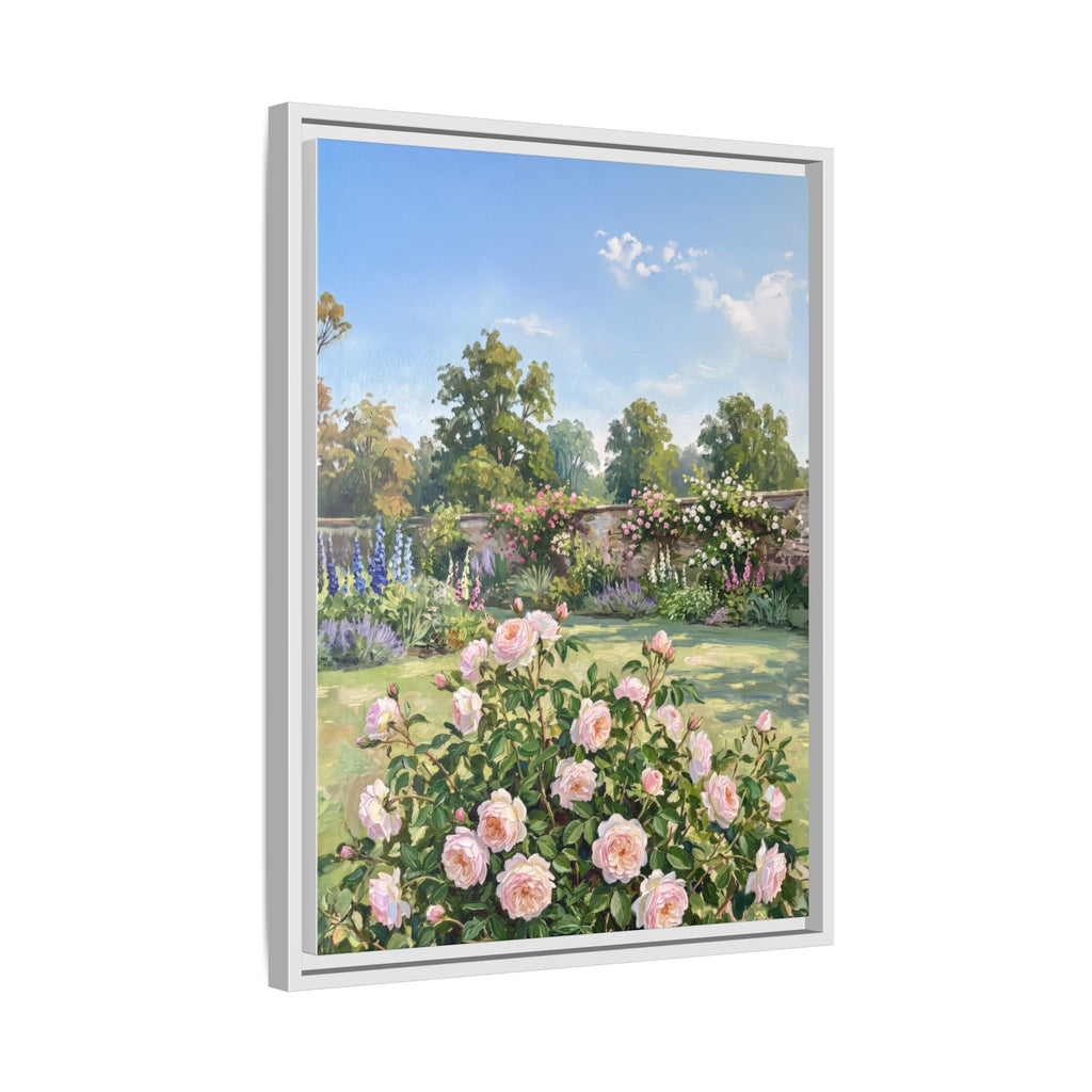 The Rose Garden - Print on Canvas with Wooden Frame