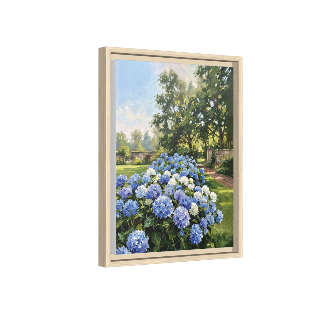 Hydrangeas - Print on Canvas with Wooden Frame