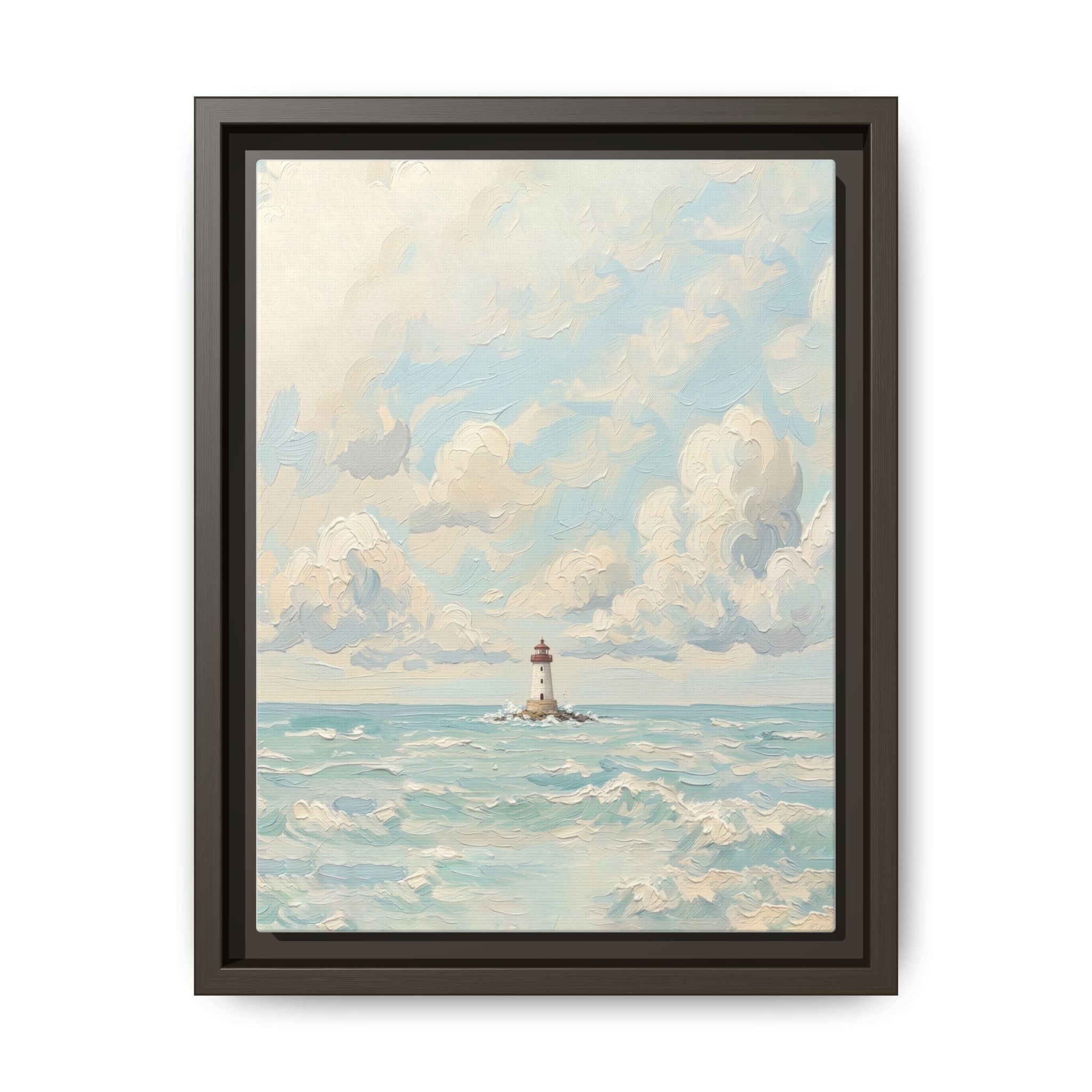 The Lighthouse - Print on Canvas with Wooden Frame