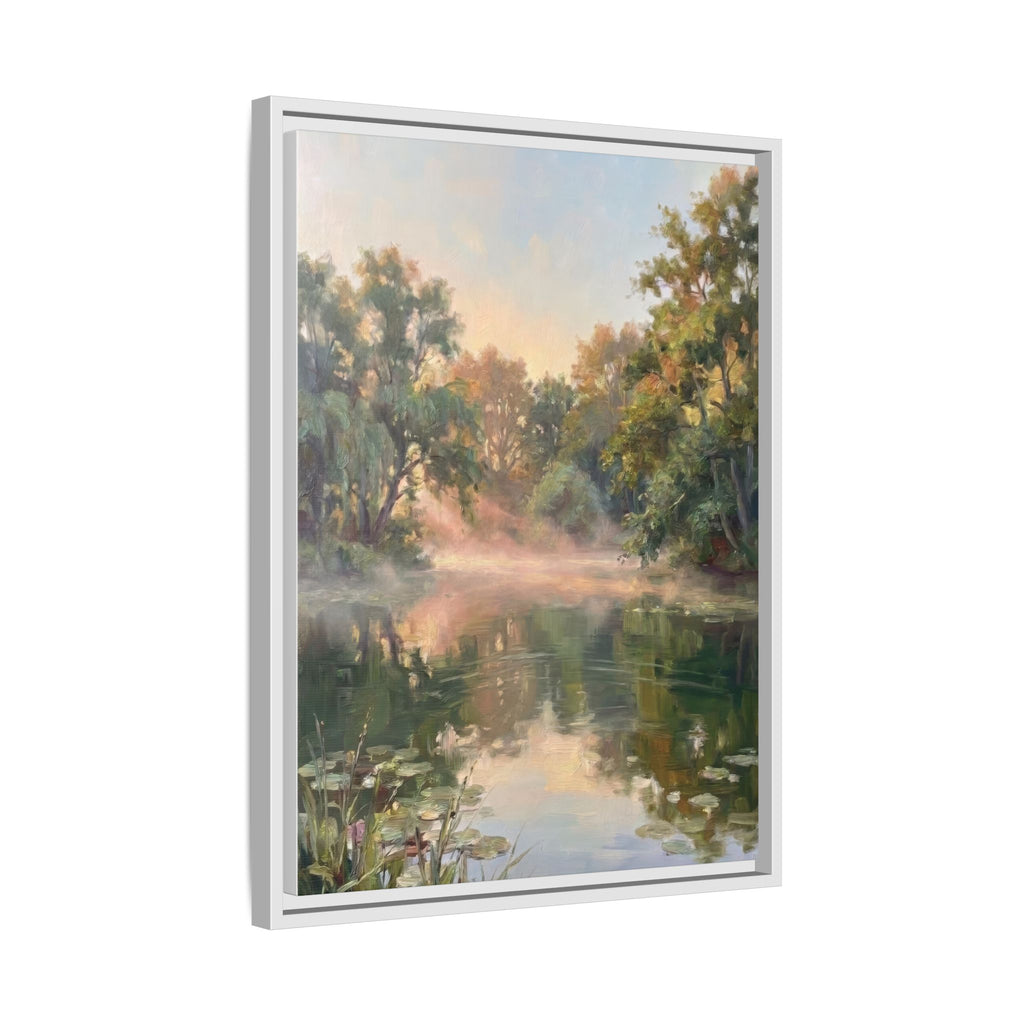 The Lily Pond - Print on Canvas with Wooden Frame