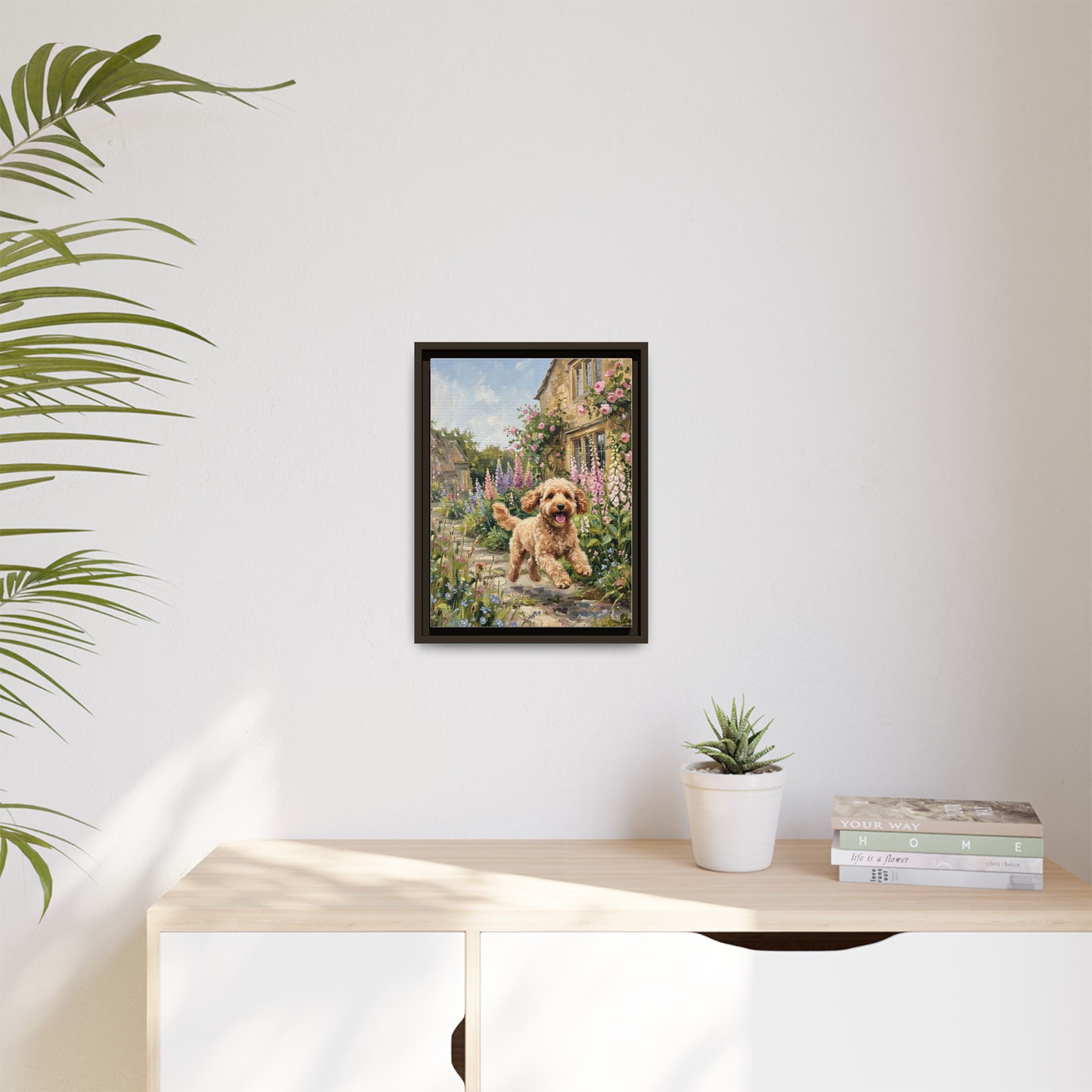 The Cockapoo - Print on Canvas with Wooden Frame