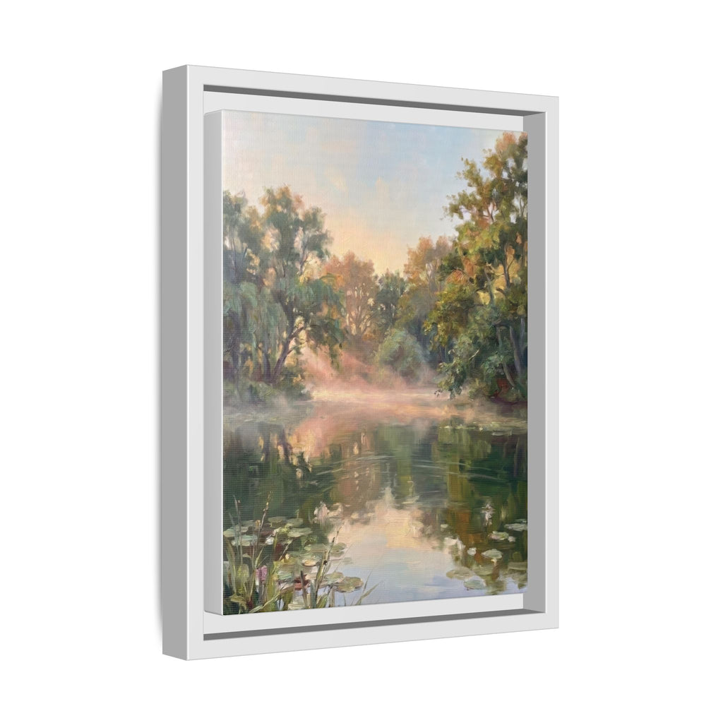 The Lily Pond - Print on Canvas with Wooden Frame