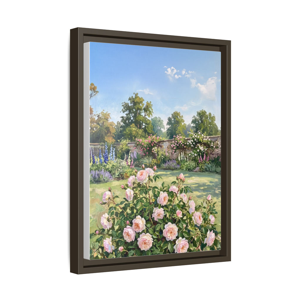 The Rose Garden - Print on Canvas with Wooden Frame