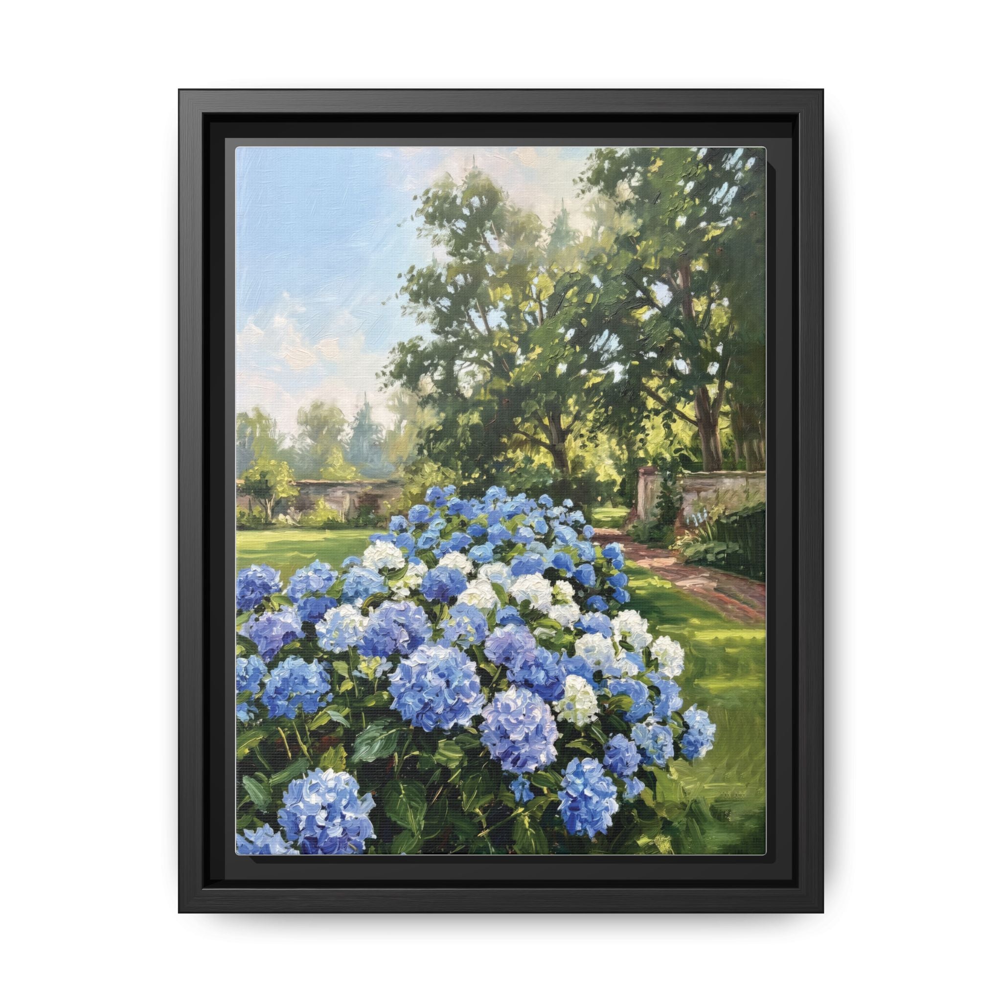Hydrangeas - Print on Canvas with Wooden Frame
