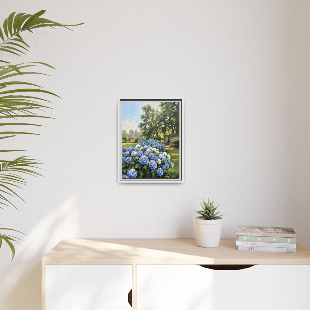 Hydrangeas - Print on Canvas with Wooden Frame
