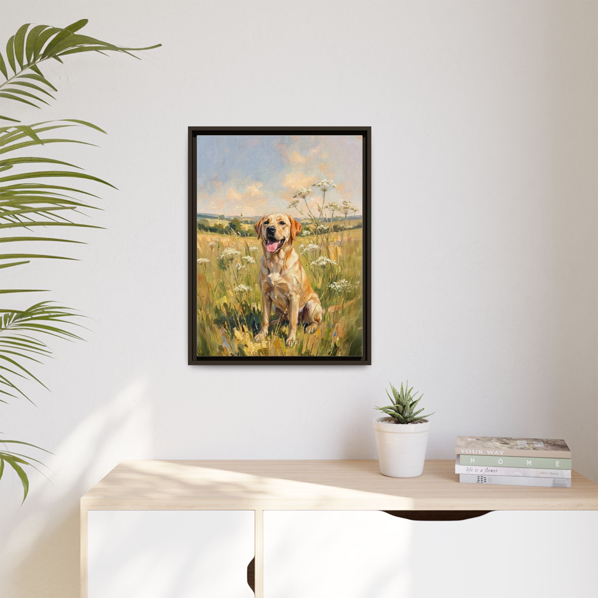 The Labrador - Print on Canvas with Wooden Frame