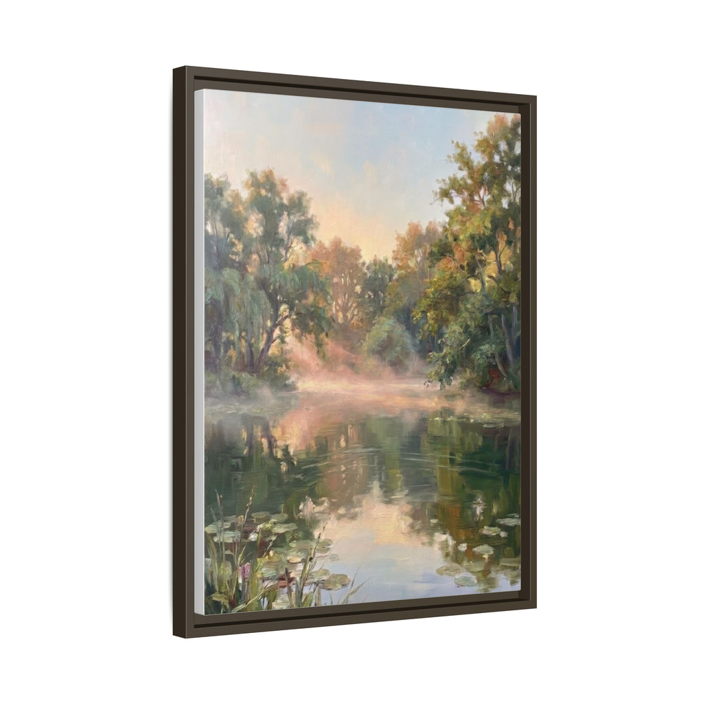The Lily Pond - Print on Canvas with Wooden Frame