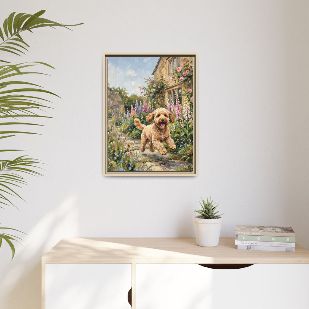The Cockapoo - Print on Canvas with Wooden Frame
