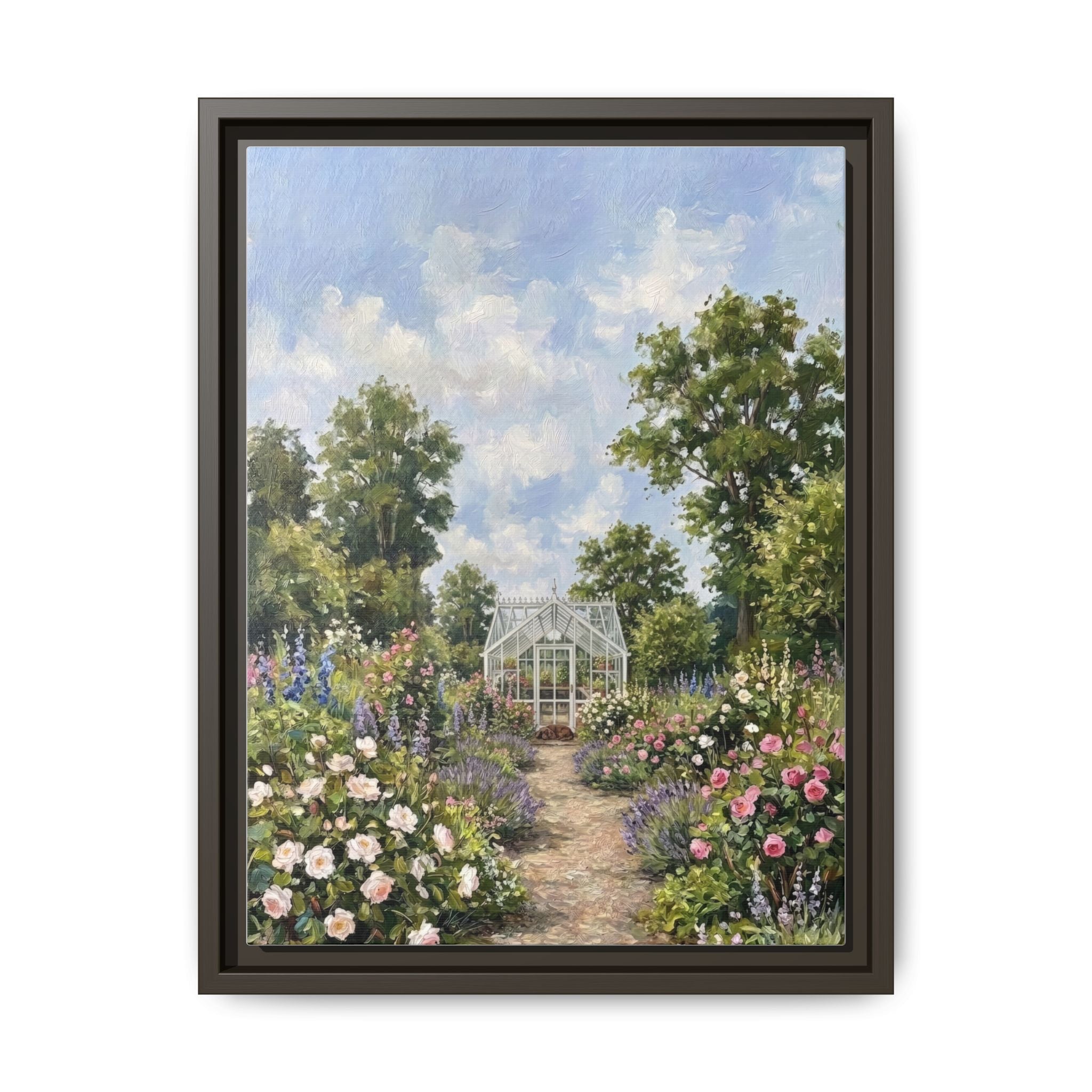 The Walled Garden - Print on Canvas with Wooden Frame