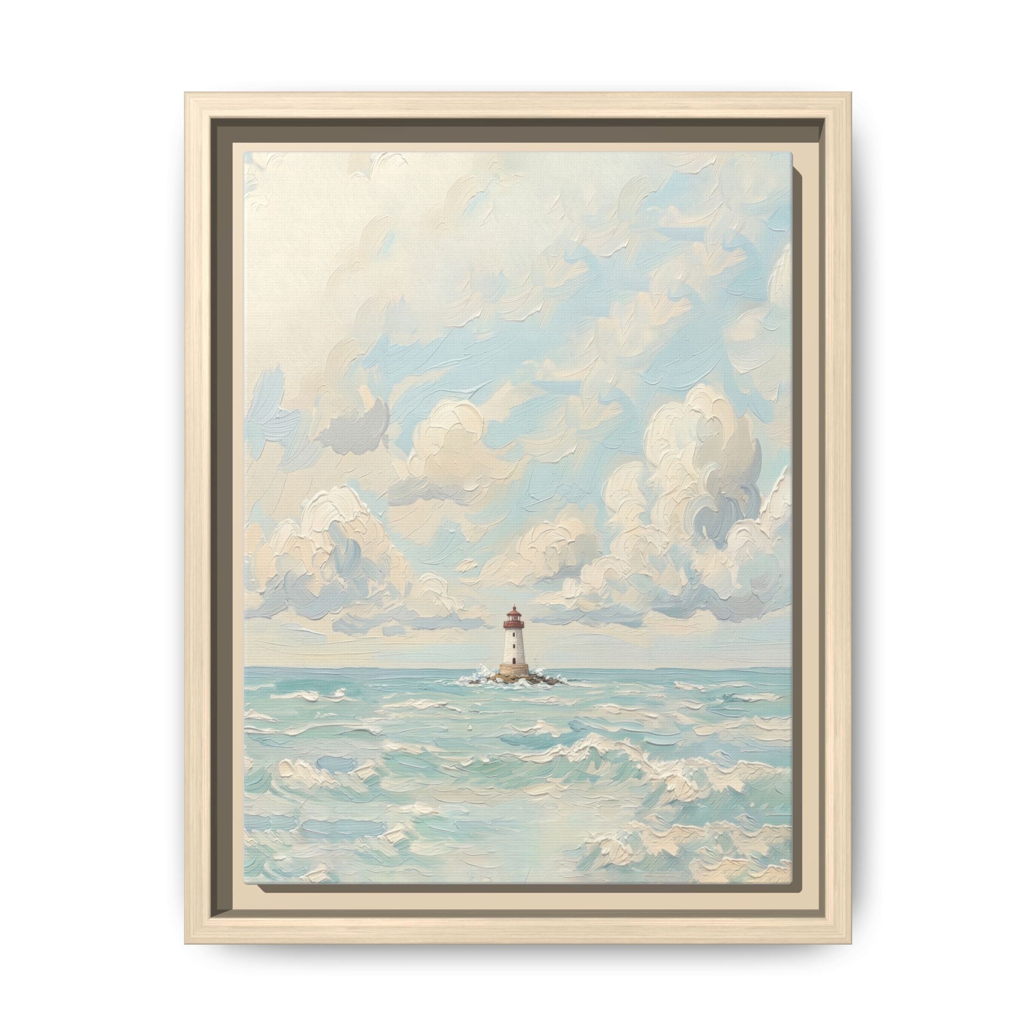 The Lighthouse - Print on Canvas with Wooden Frame