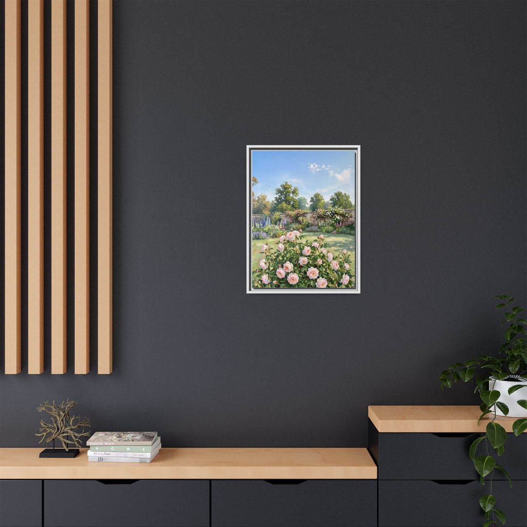 The Rose Garden - Print on Canvas with Wooden Frame