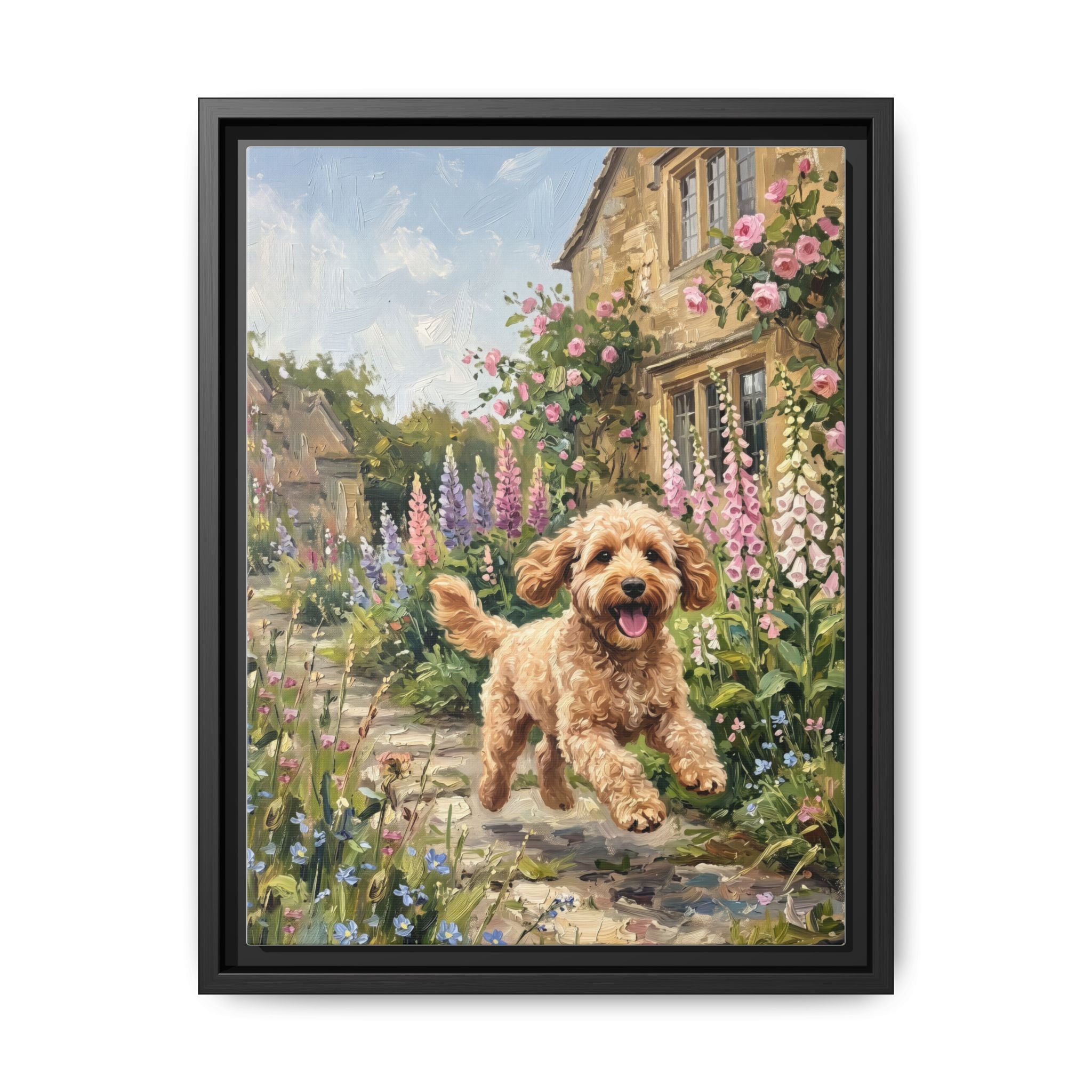 The Cockapoo - Print on Canvas with Wooden Frame