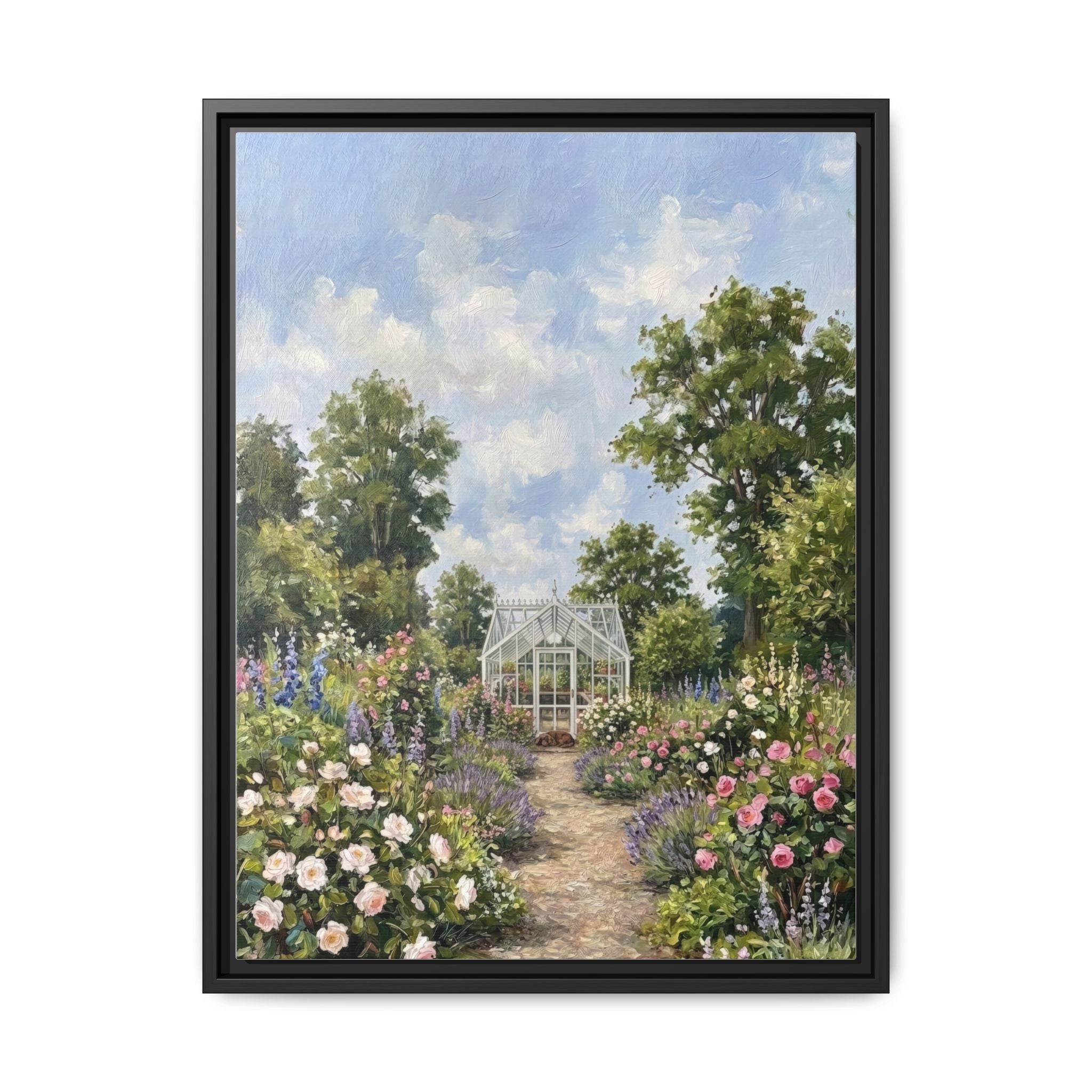 The Walled Garden - Print on Canvas with Wooden Frame