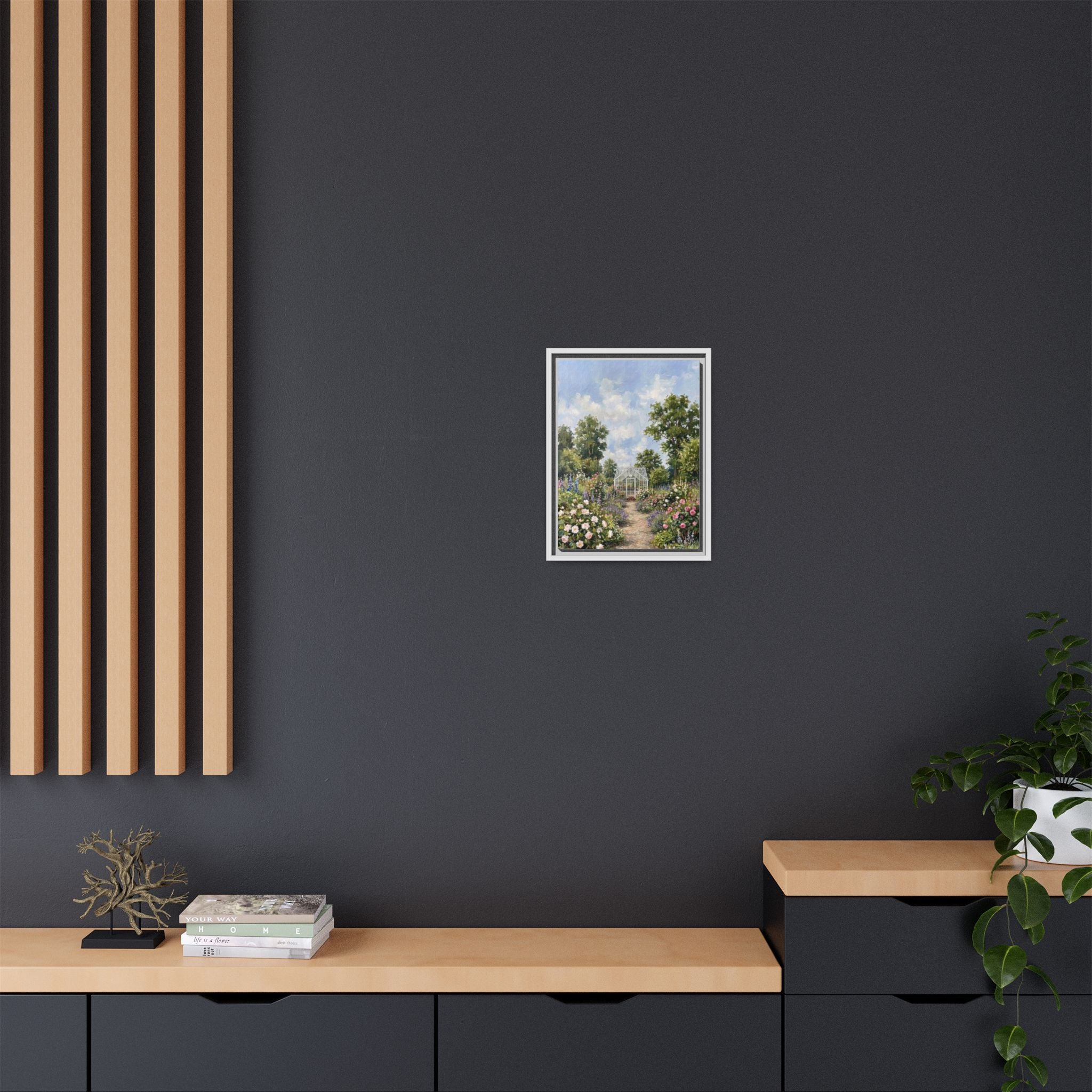 The Walled Garden - Print on Canvas with Wooden Frame