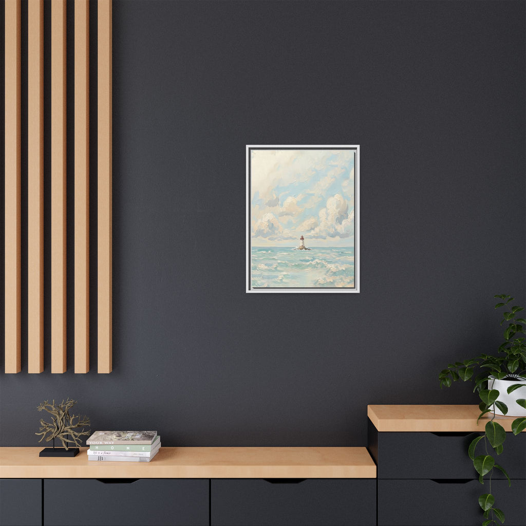 The Lighthouse - Print on Canvas with Wooden Frame
