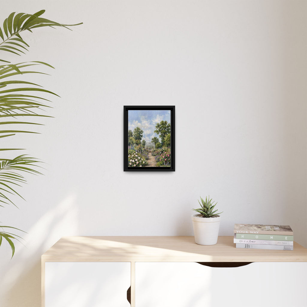 The Walled Garden - Print on Canvas with Wooden Frame