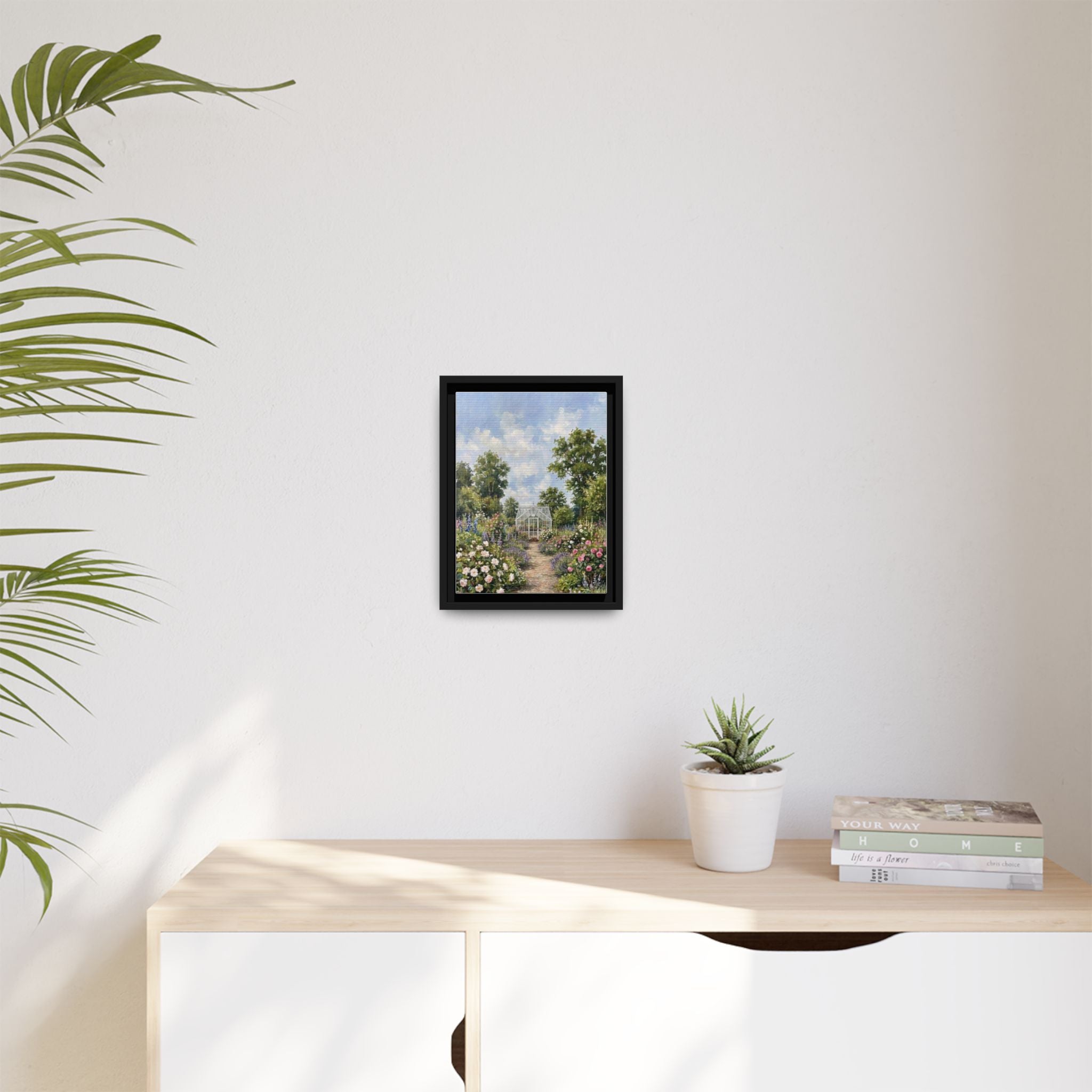 The Walled Garden - Print on Canvas with Wooden Frame