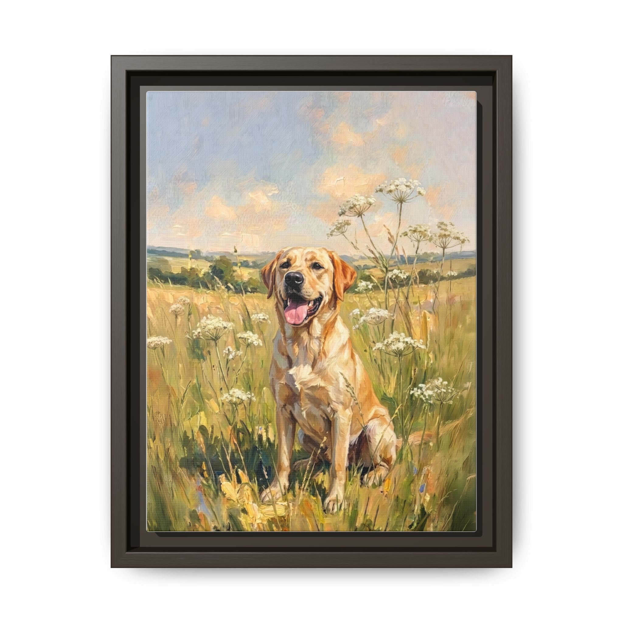 The Labrador - Print on Canvas with Wooden Frame
