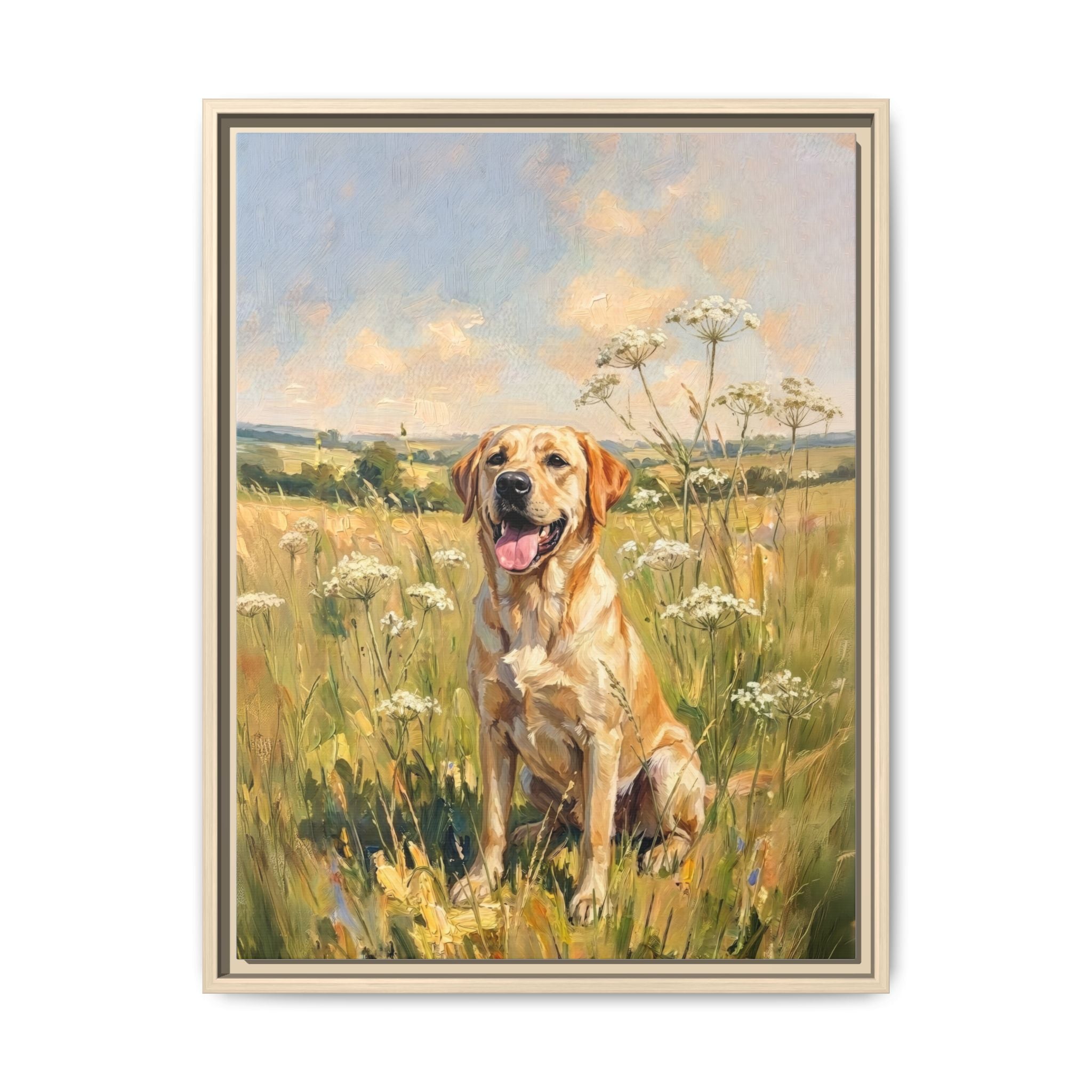 The Labrador - Print on Canvas with Wooden Frame