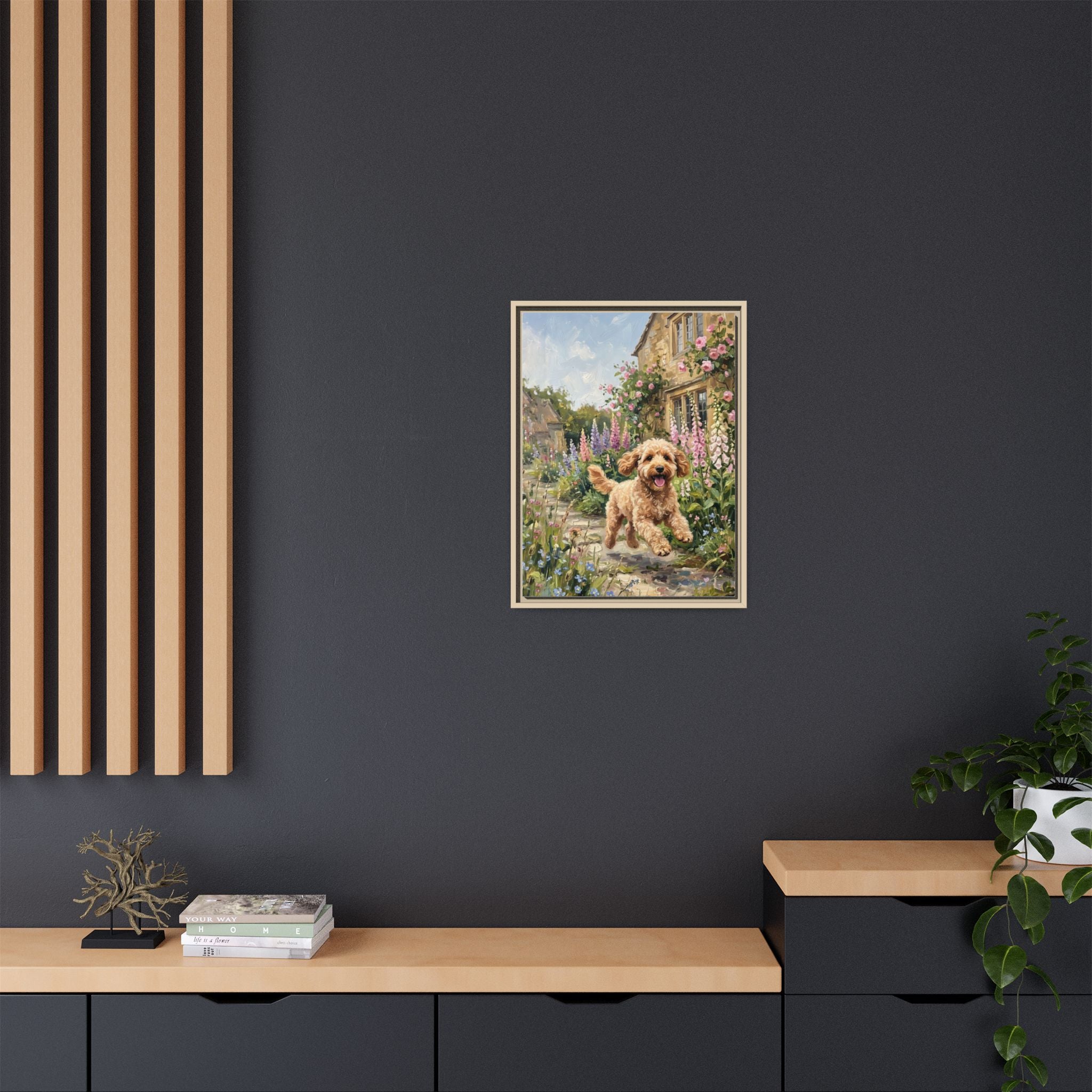 The Cockapoo - Print on Canvas with Wooden Frame