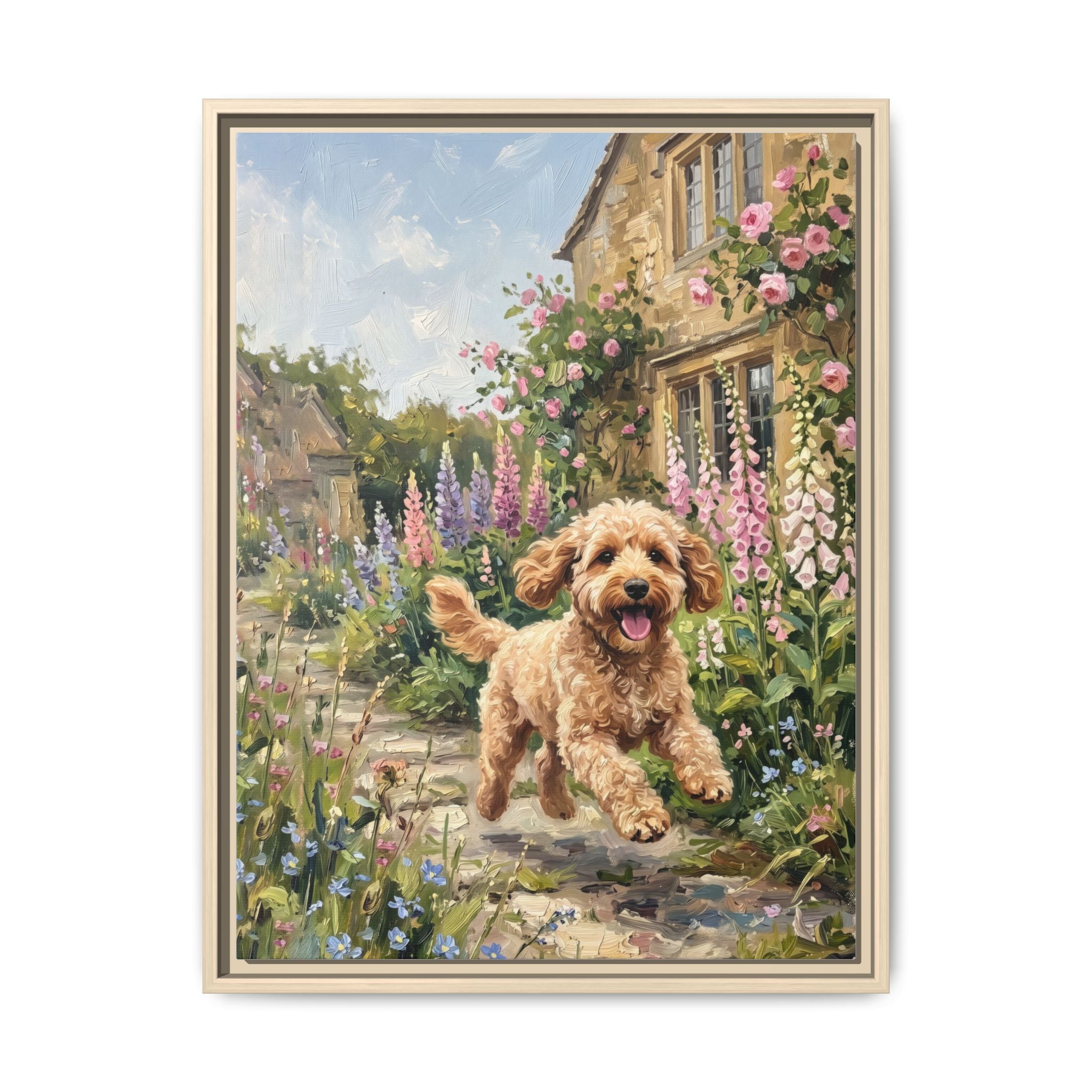 The Cockapoo - Print on Canvas with Wooden Frame