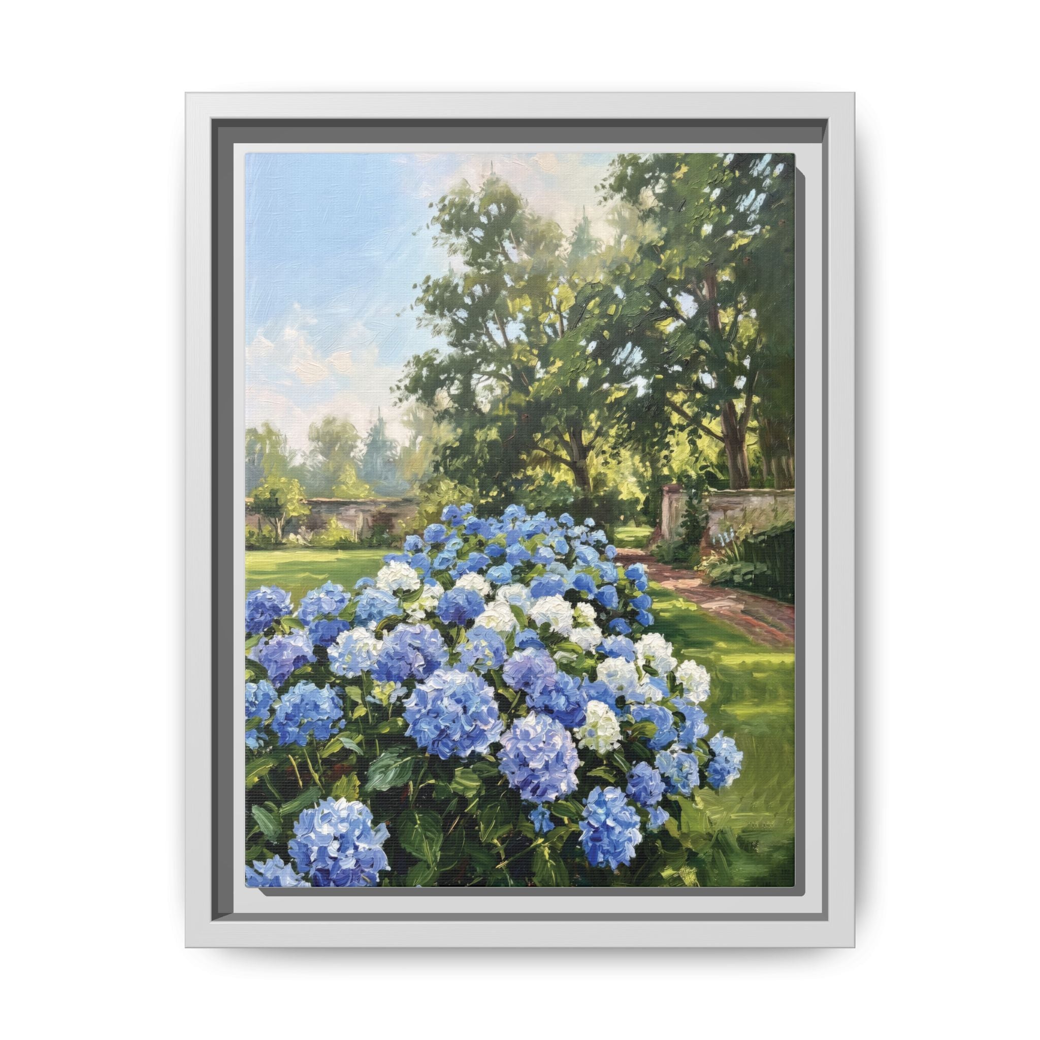 Hydrangeas - Print on Canvas with Wooden Frame