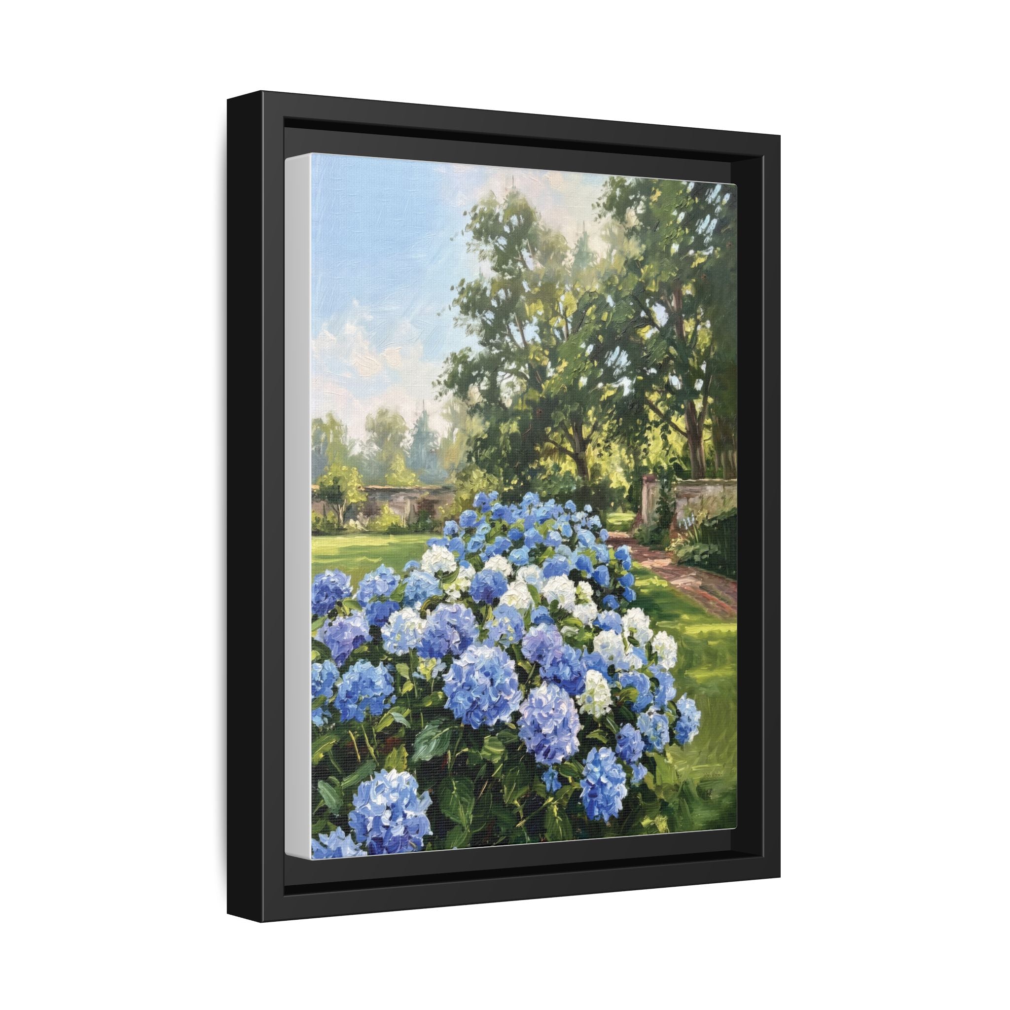 Hydrangeas - Print on Canvas with Wooden Frame