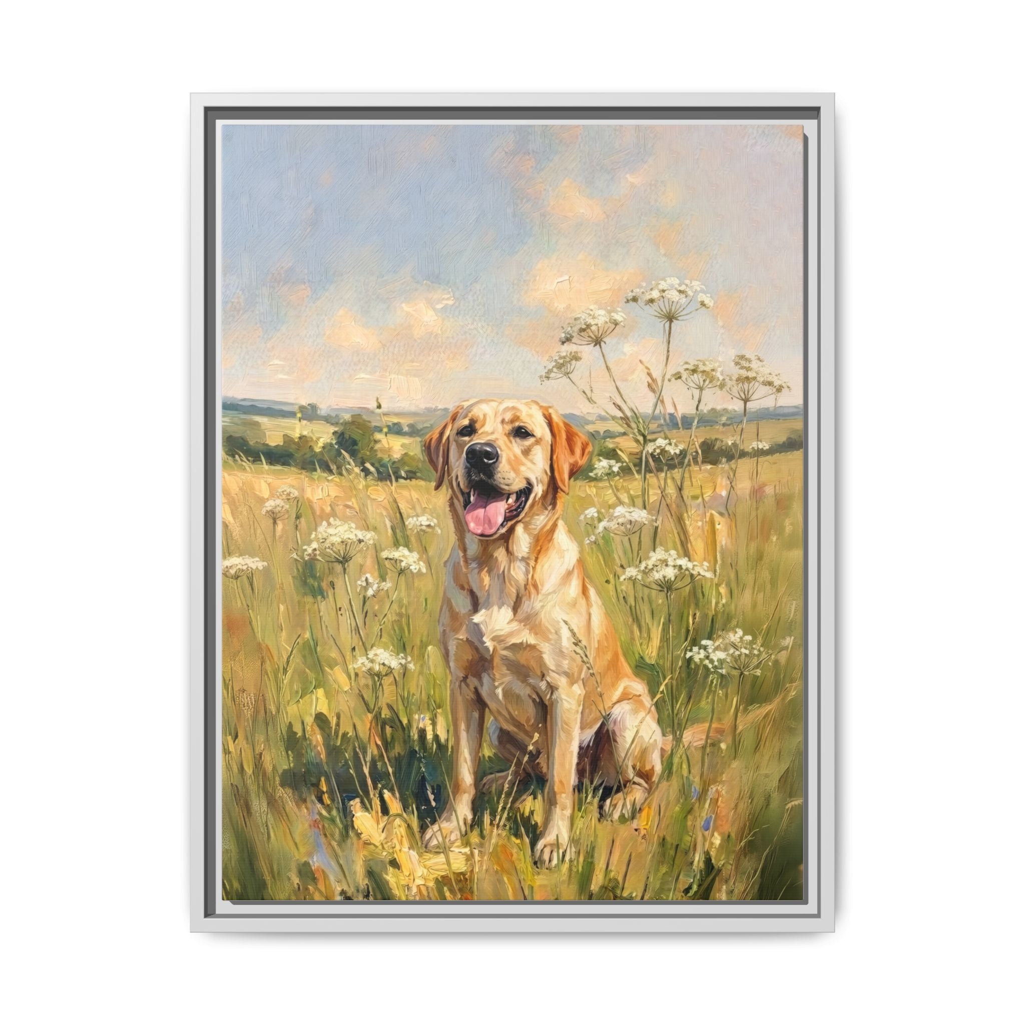 The Labrador - Print on Canvas with Wooden Frame