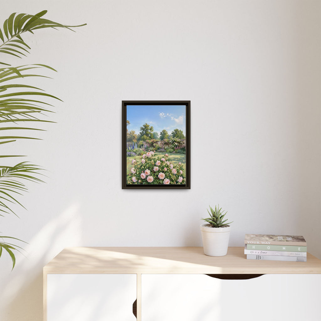 The Rose Garden - Print on Canvas with Wooden Frame