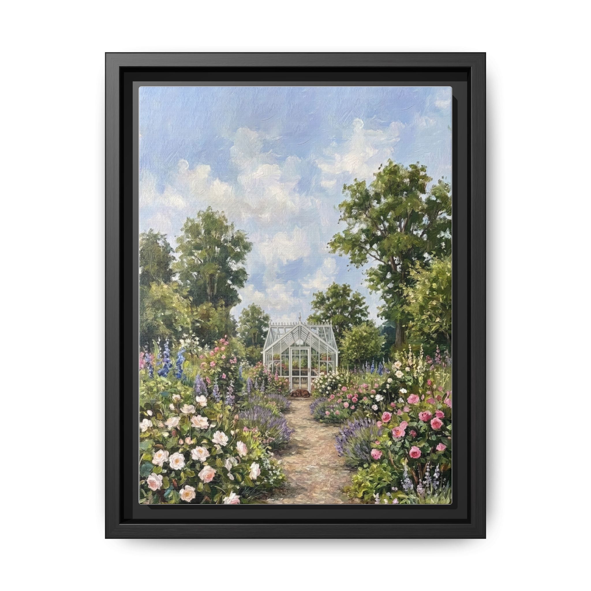 The Walled Garden - Print on Canvas with Wooden Frame