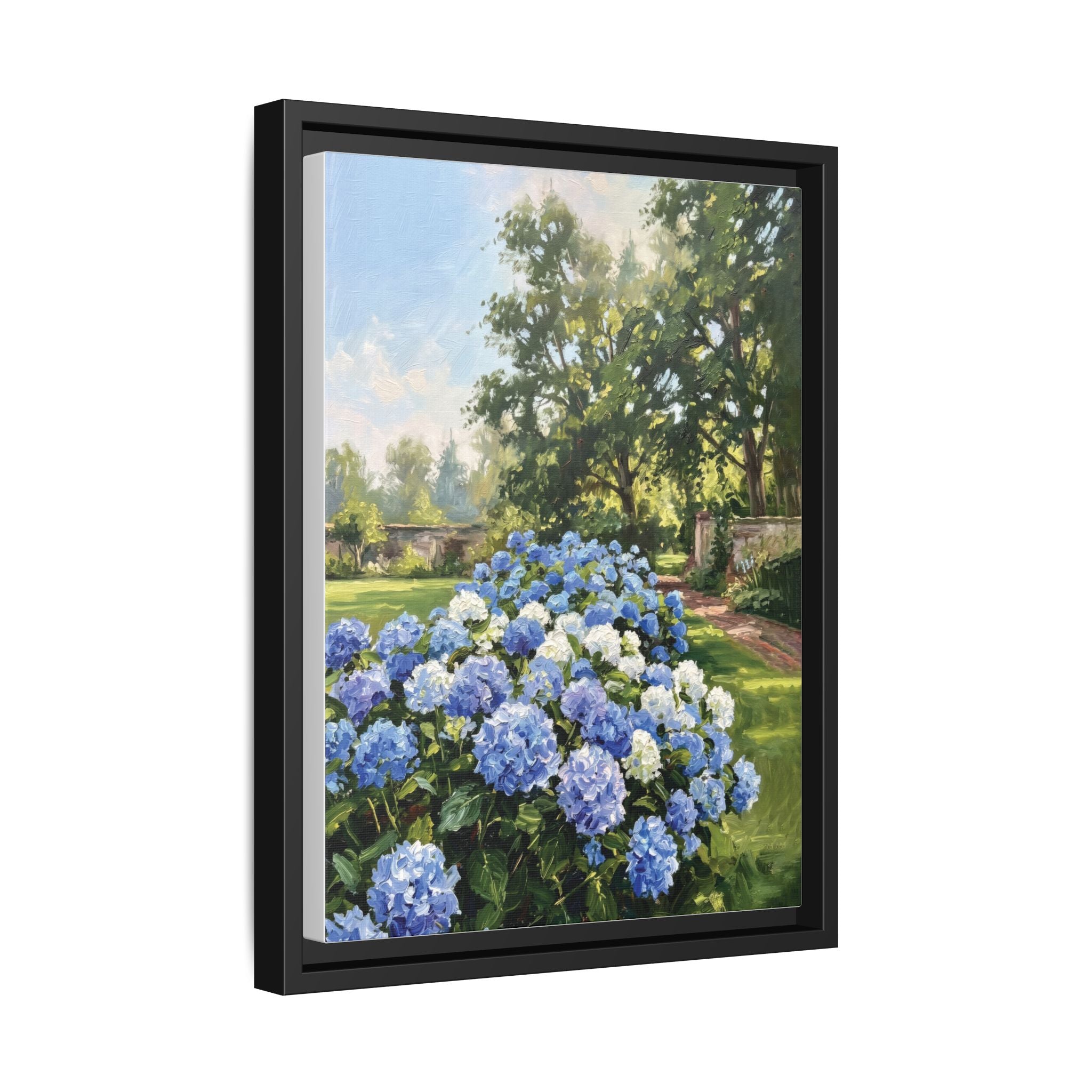 Hydrangeas - Print on Canvas with Wooden Frame