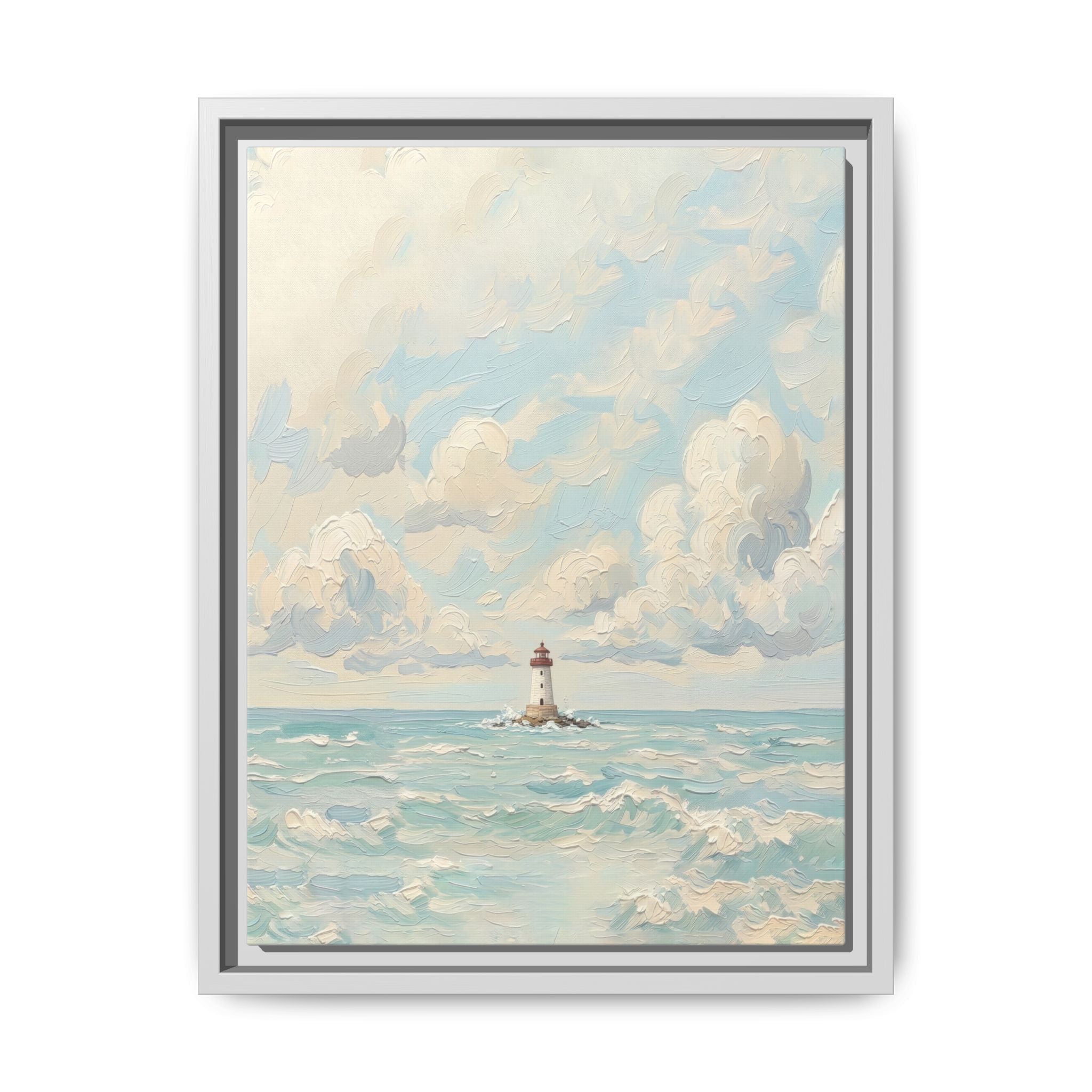 The Lighthouse - Print on Canvas with Wooden Frame