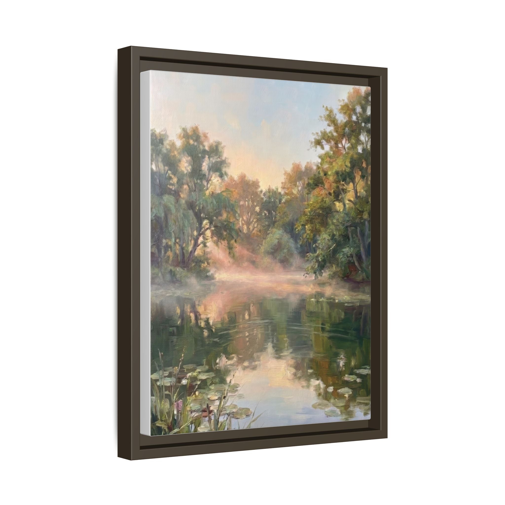 The Lily Pond - Print on Canvas with Wooden Frame