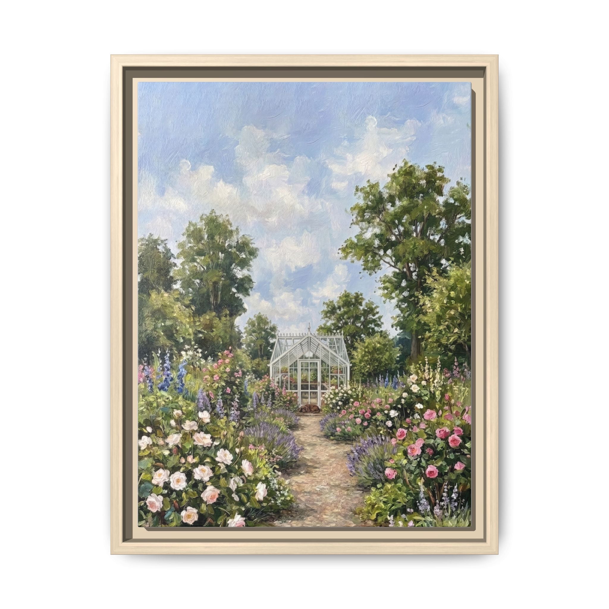 The Walled Garden - Print on Canvas with Wooden Frame