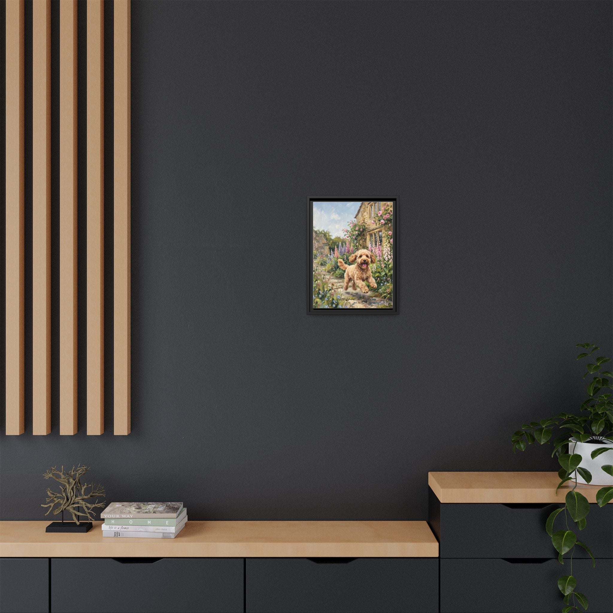 The Cockapoo - Print on Canvas with Wooden Frame