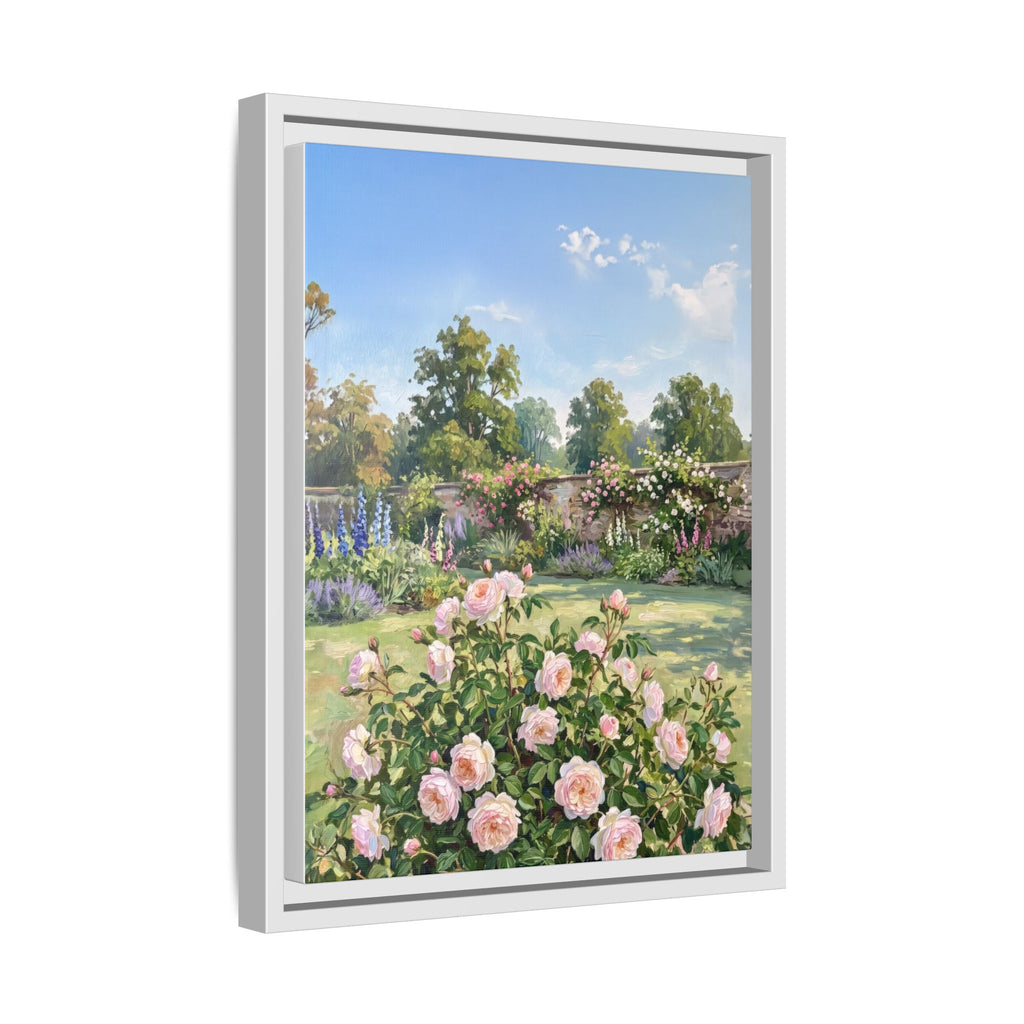 The Rose Garden - Print on Canvas with Wooden Frame