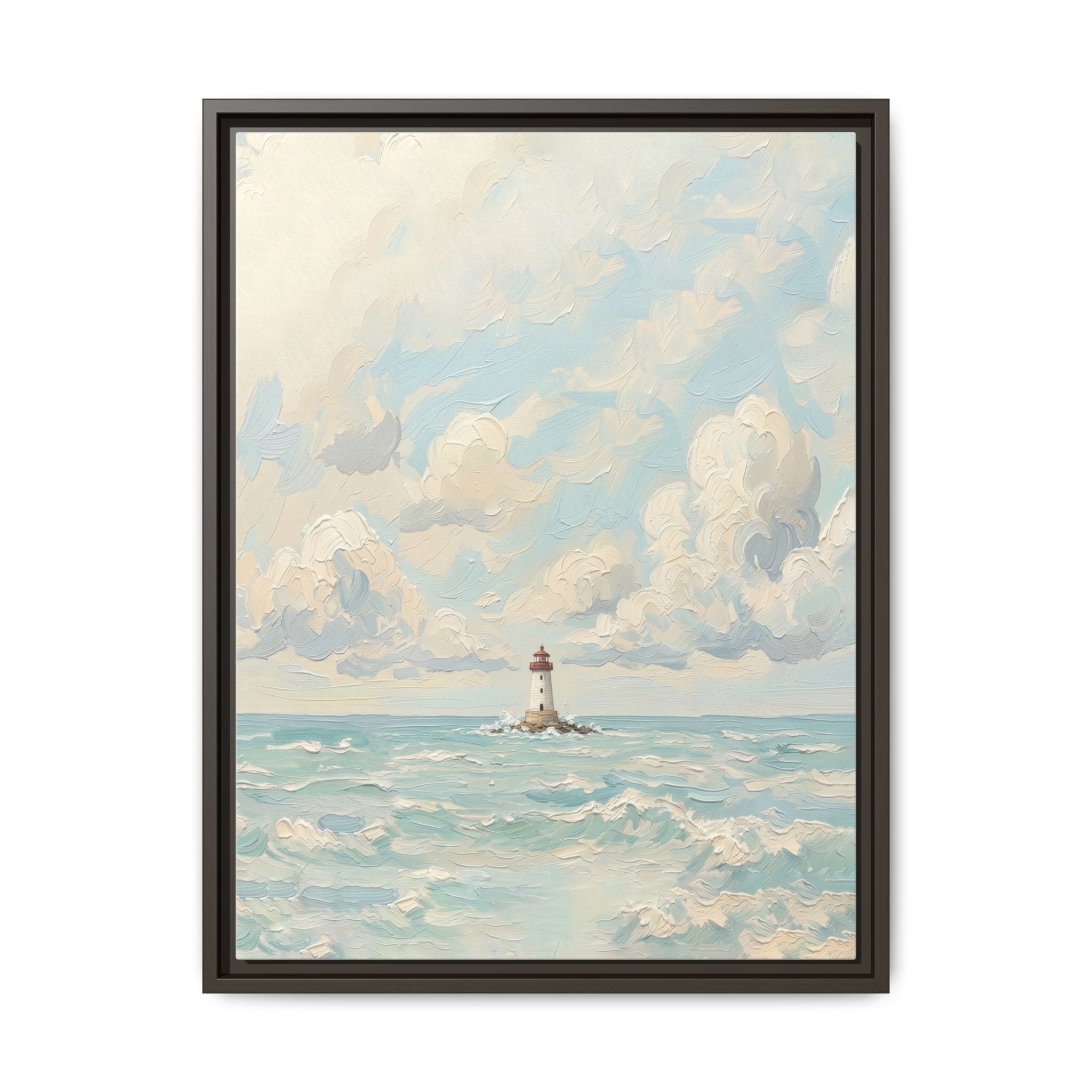 The Lighthouse - Print on Canvas with Wooden Frame