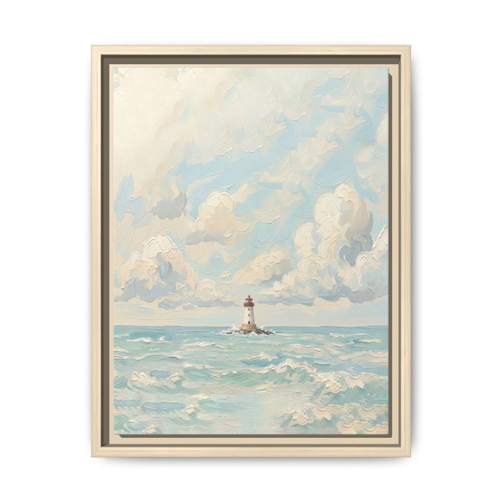 The Lighthouse - Print on Canvas with Wooden Frame