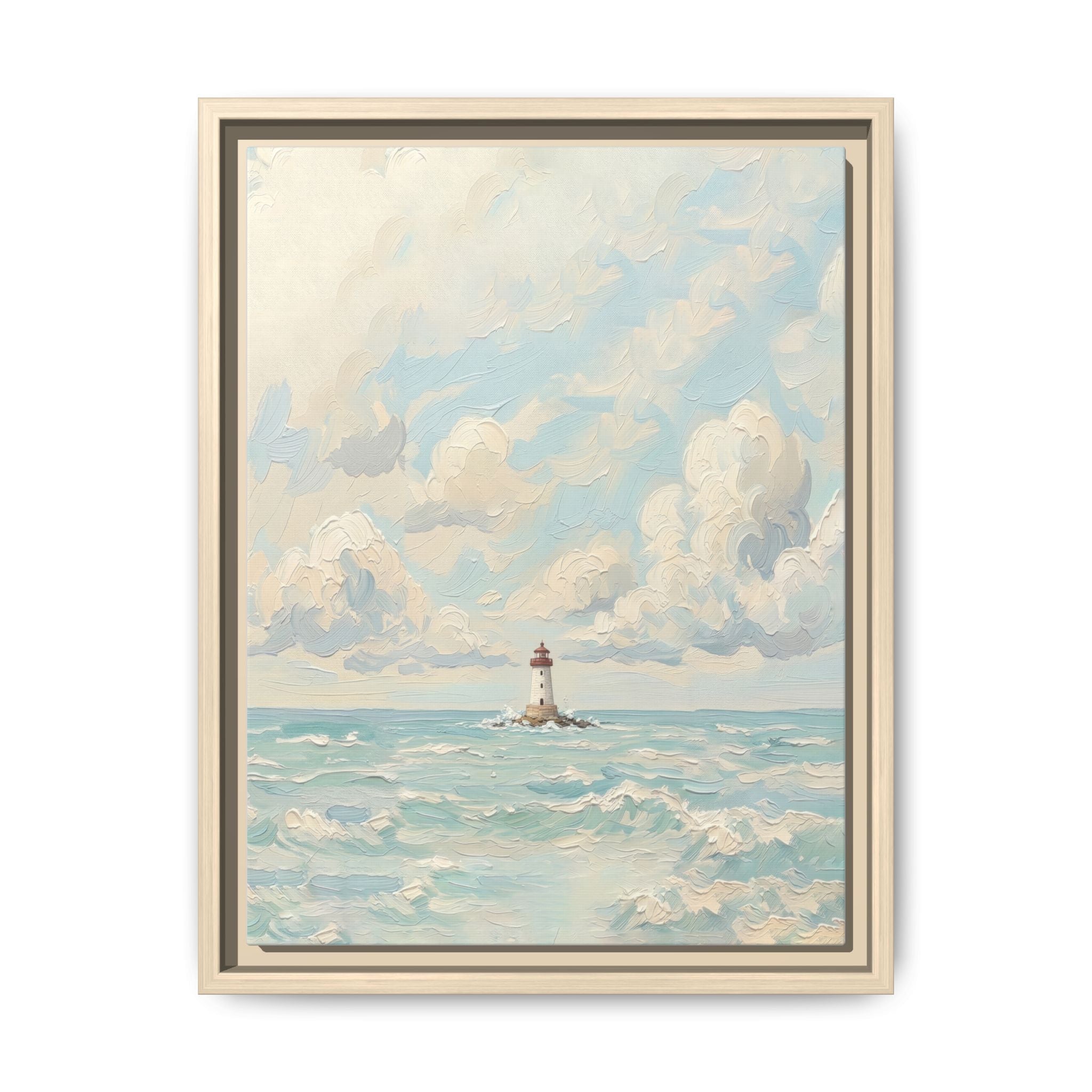 The Lighthouse - Print on Canvas with Wooden Frame
