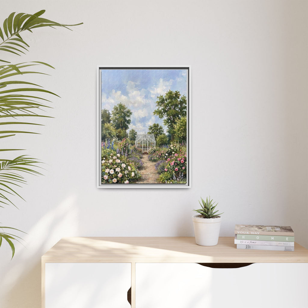 The Walled Garden - Print on Canvas with Wooden Frame