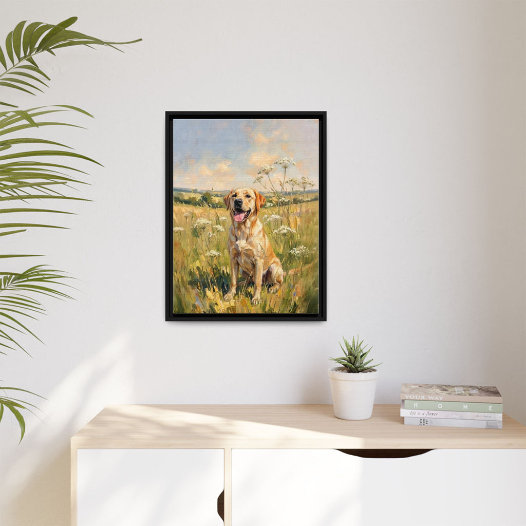 The Labrador - Print on Canvas with Wooden Frame