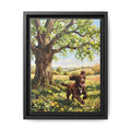 The Working Cocker - Print on Canvas with Wooden Frame