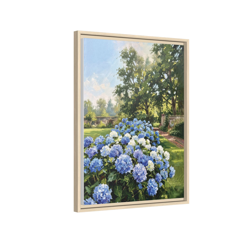 Hydrangeas - Print on Canvas with Wooden Frame