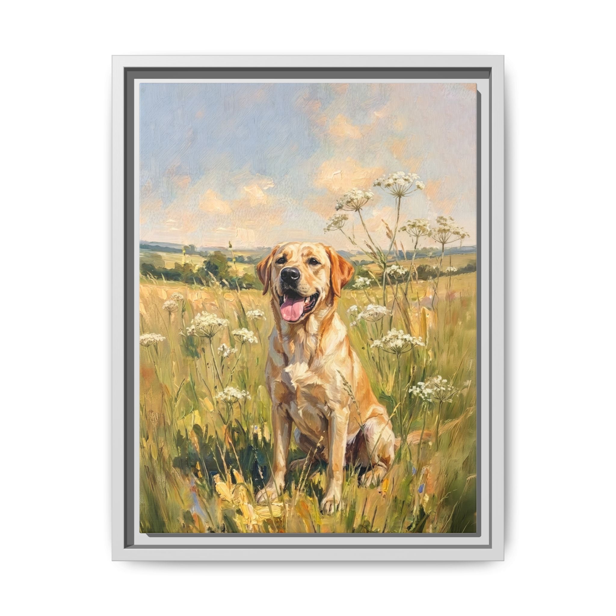 The Labrador - Print on Canvas with Wooden Frame