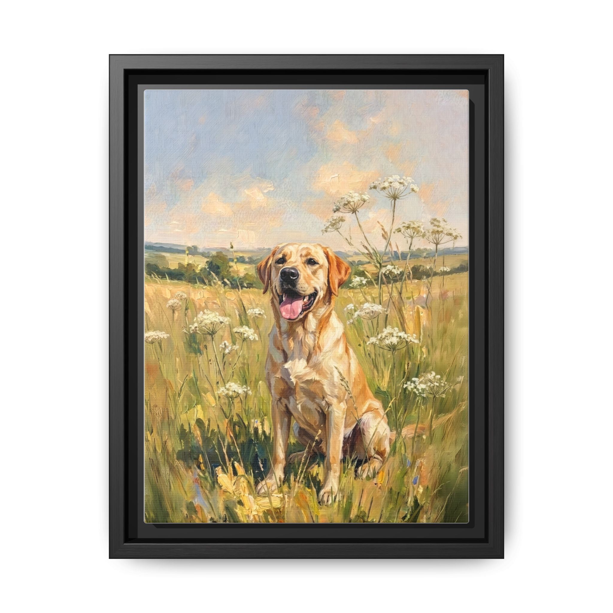 The Labrador - Print on Canvas with Wooden Frame