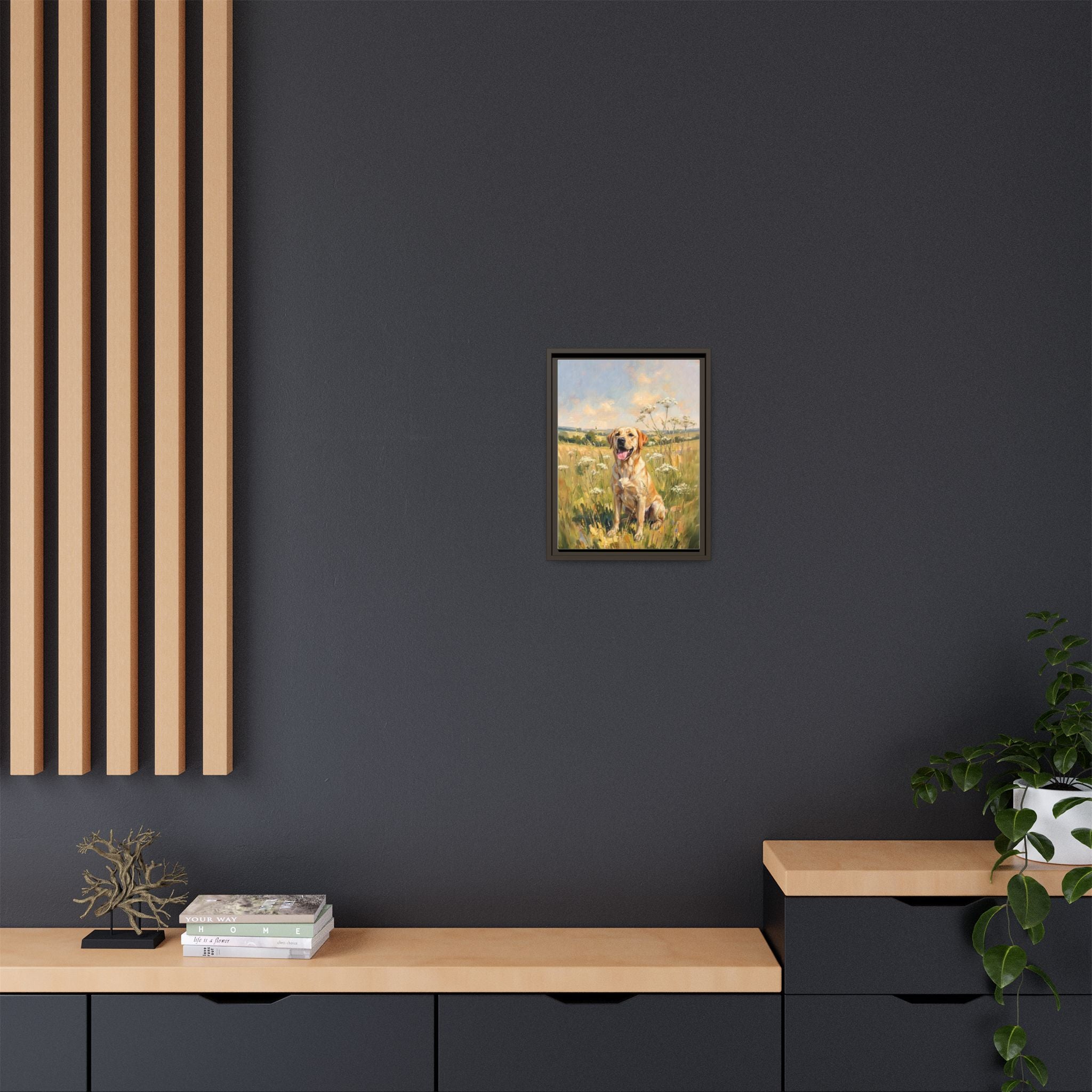 The Labrador - Print on Canvas with Wooden Frame
