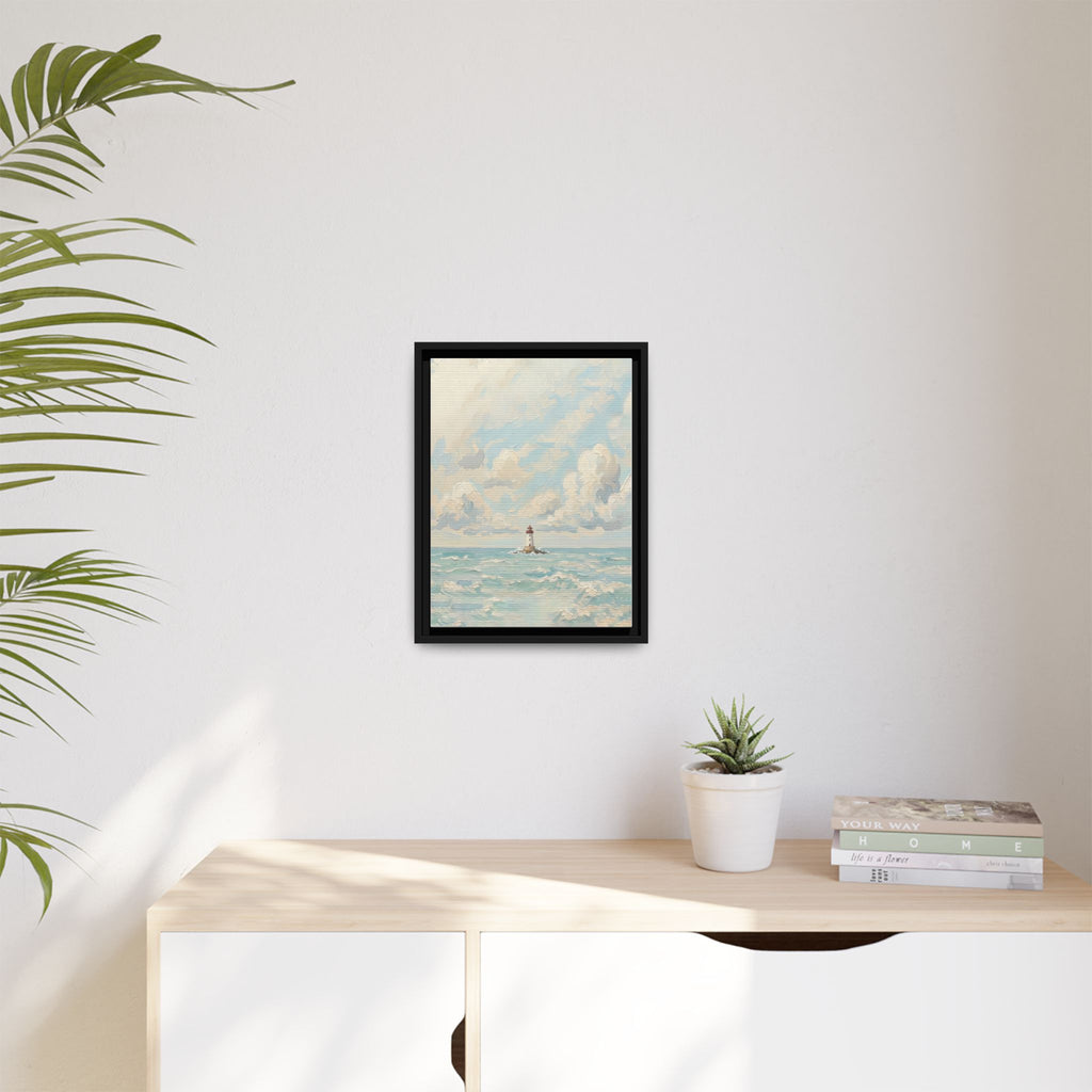 The Lighthouse - Print on Canvas with Wooden Frame
