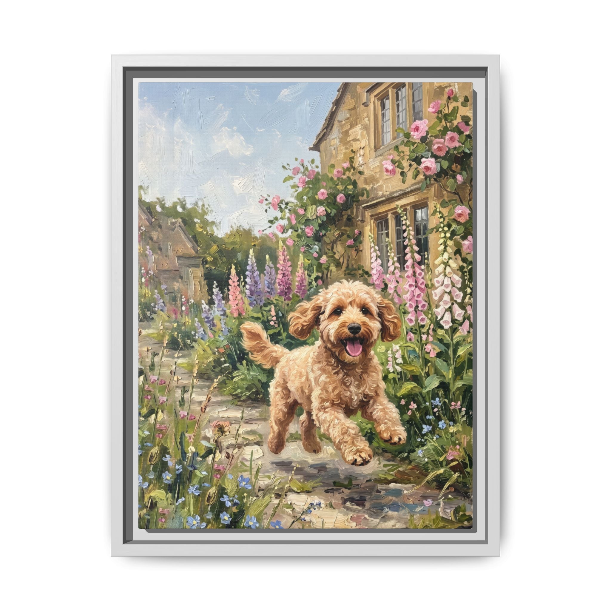 The Cockapoo - Print on Canvas with Wooden Frame