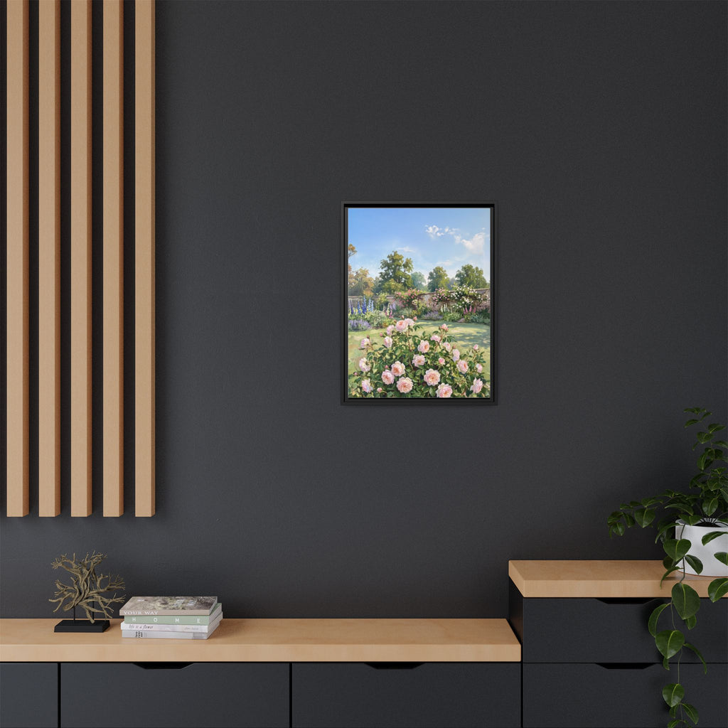 The Rose Garden - Print on Canvas with Wooden Frame
