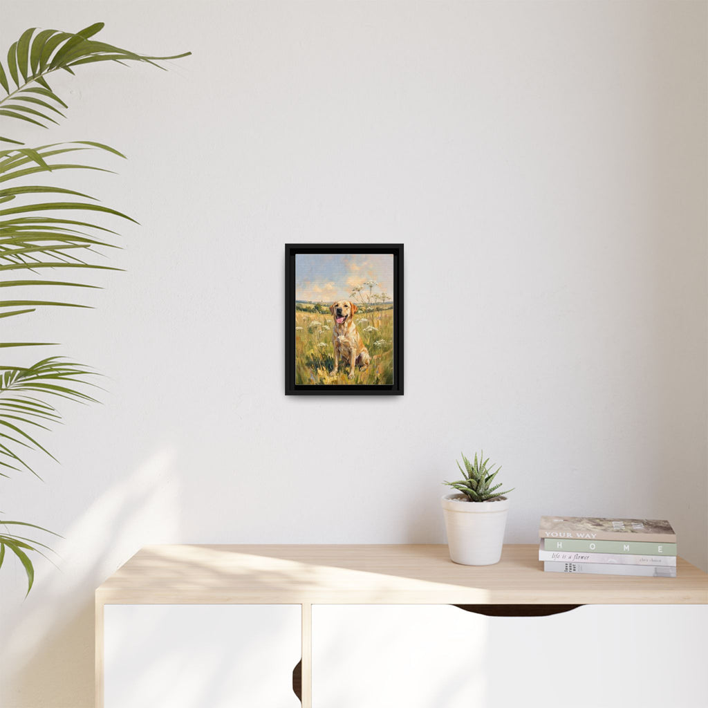 The Labrador - Print on Canvas with Wooden Frame